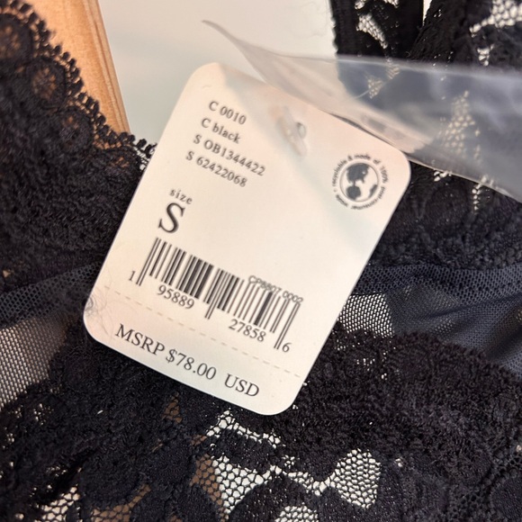 Free People Black Lace Bodysuit Womens Small Speed Date Strappy Lingerie NWT - Picture 4 of 9